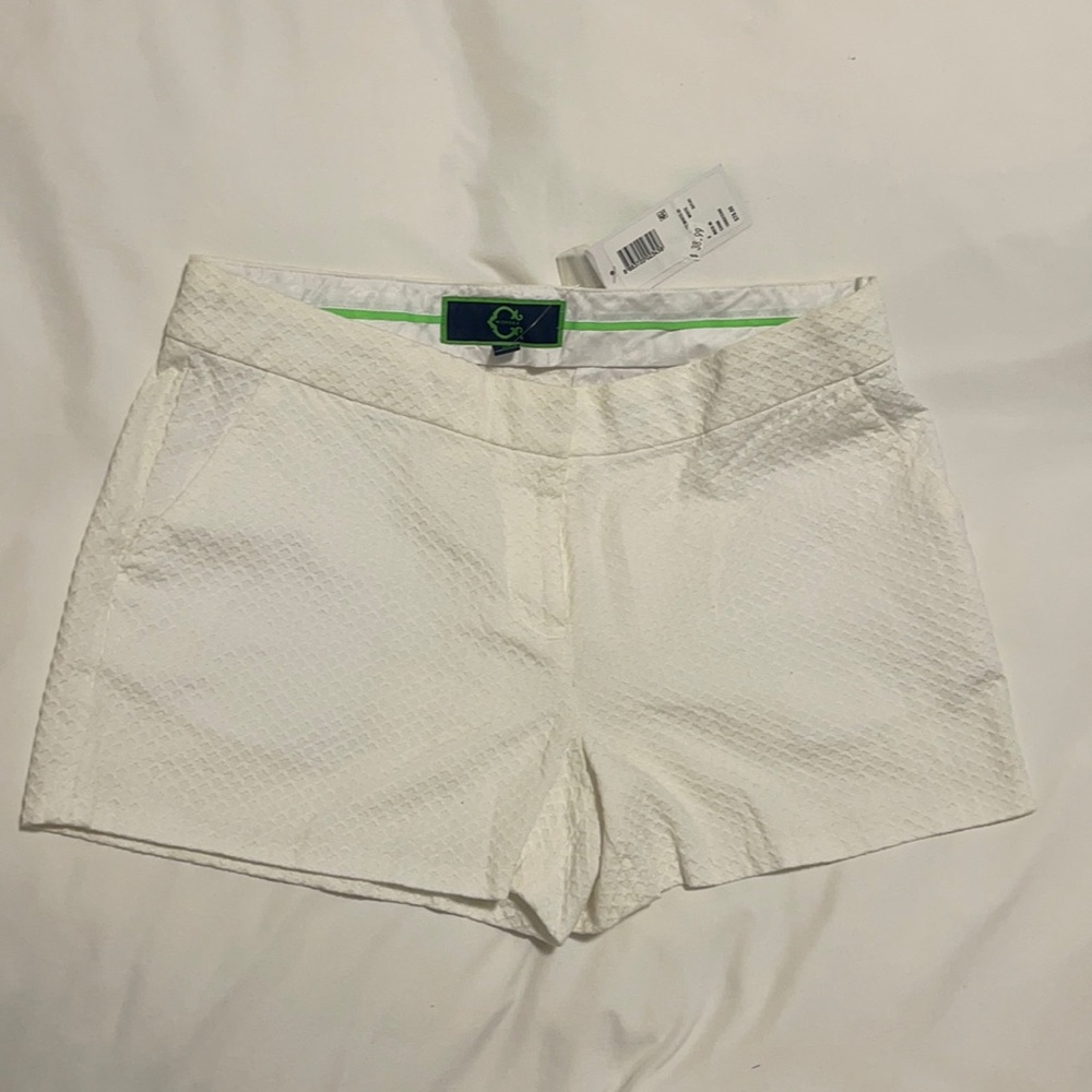White embroidered shorts